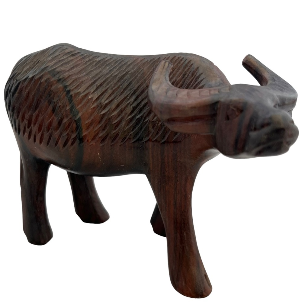 Wood Carved Water Buffalo or Oxen Figure